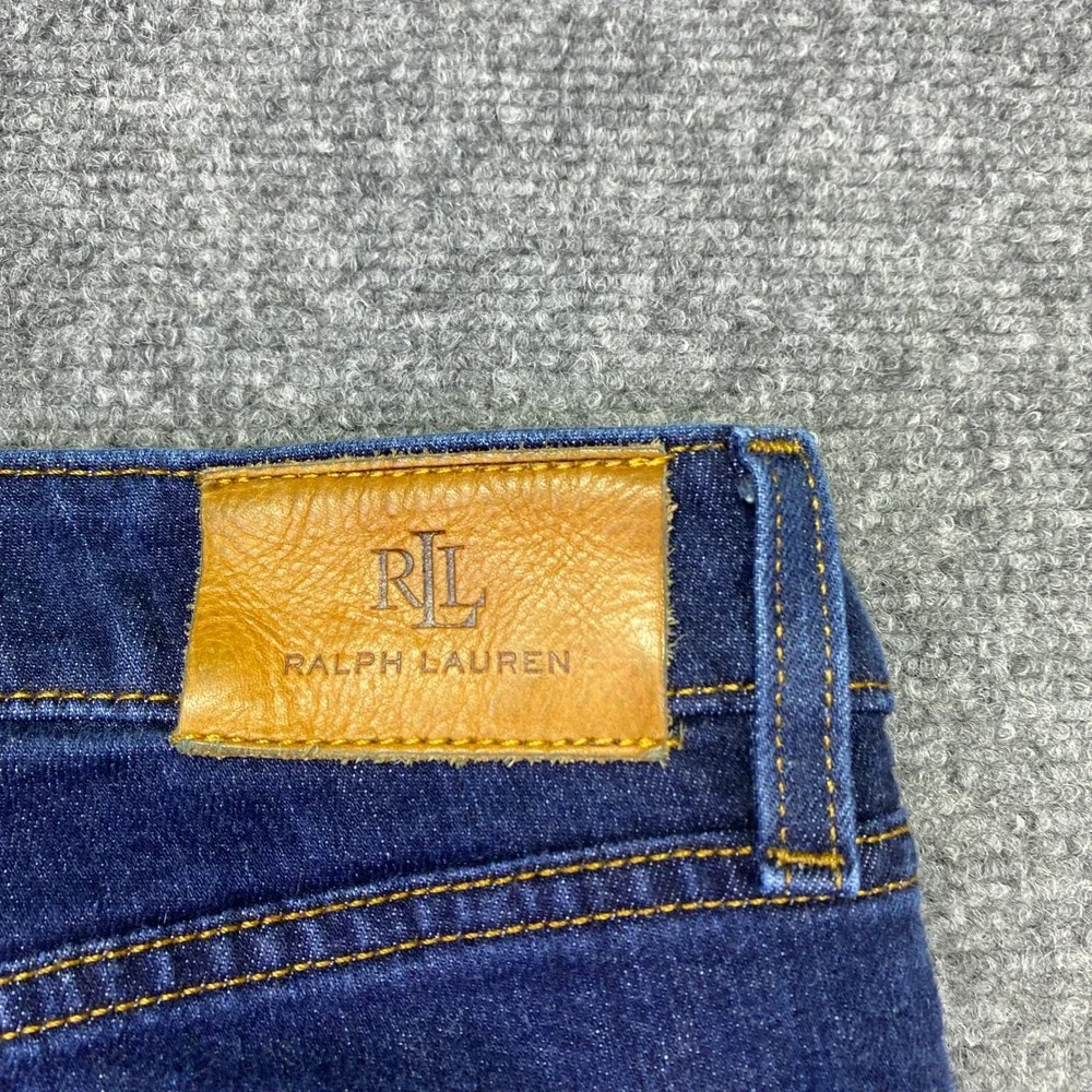Lauren Ralph Lauren Womens Size 10 Dark Wash Straight Leg Jeans Blue Denim